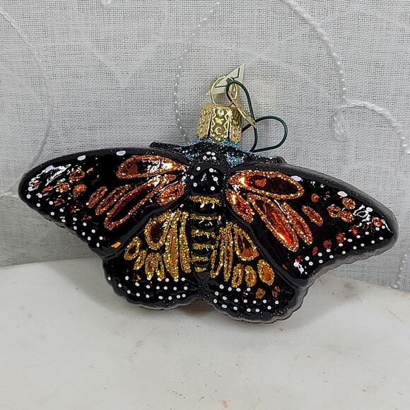 Old World Christmas Monarch Butterfly Ornament Glass Dark Halloween Witchy Decor - Picture 8 of 15